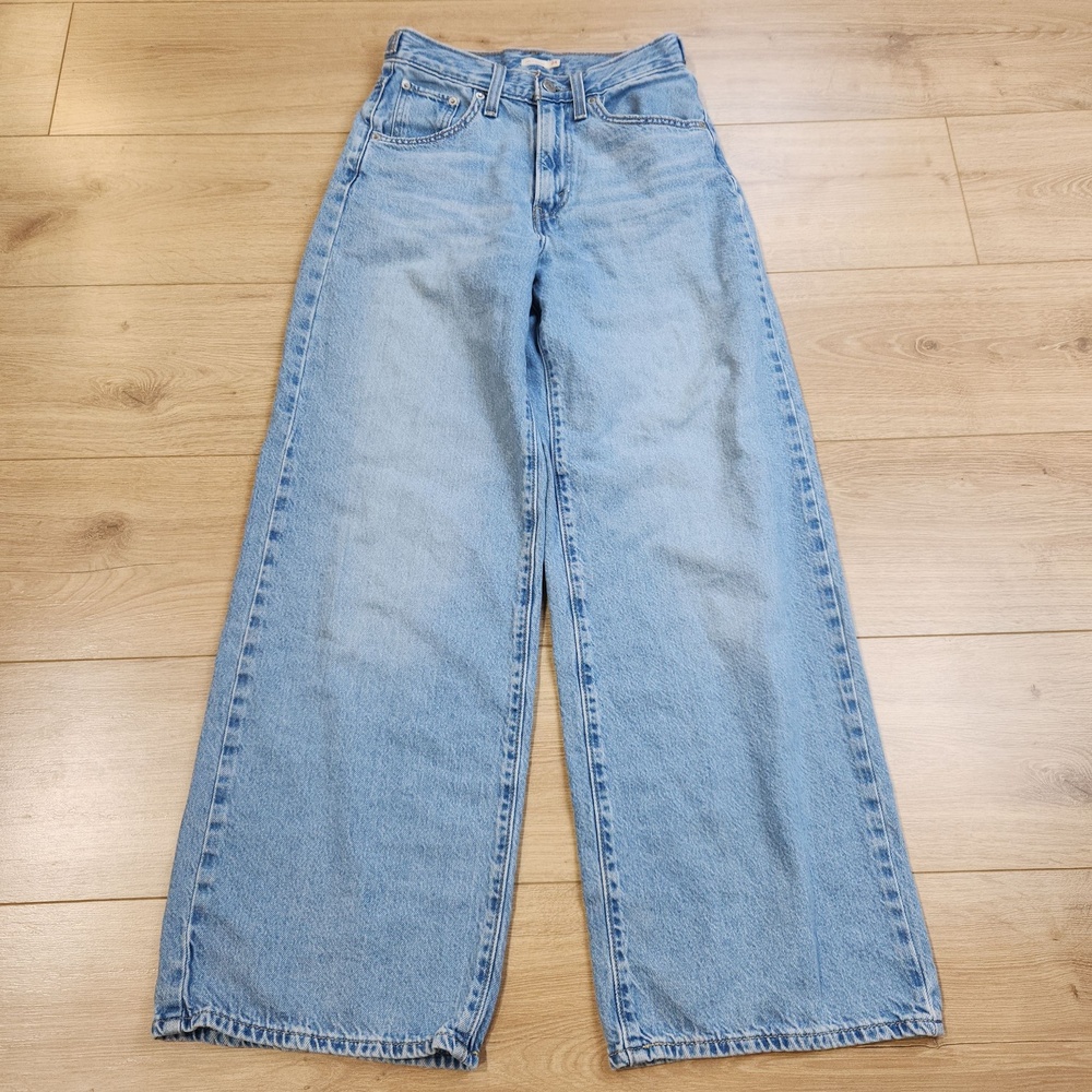 Levis Cinch Baggy Jeans Womens 24x31 Light Blue High Rise Wide Leg Denim